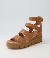 Django & Juliette - Rhean Dark Tan Leather Sandals