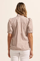Zoe Kratzmann-Allot Top-Mocha Stripe