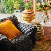 Kip & Co- Pecan Velvet Tassel Cushion