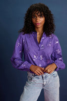 Pom Amsterdam - Blouse- French Violet Shine