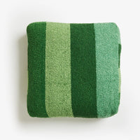 Bonnie and Neil- Boucle Wide Stripe Green Pouffe