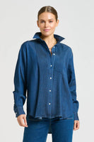 The Penny Pintuck Denim Shirt- Shirty