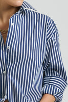 Boyfriend Shirt Navy Thick Stripe - Shirty