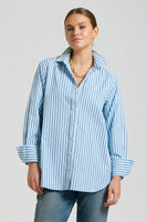 Girlfriend Relaxed Blue Stripe Shirt Stripe - Shirty