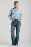 Girlfriend Relaxed Blue Stripe Shirt Stripe - Shirty
