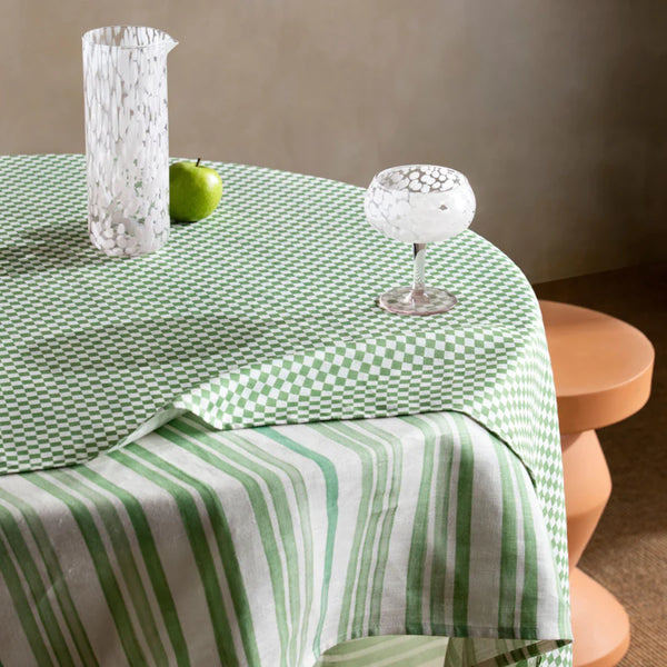 Green and white tablecloth deals