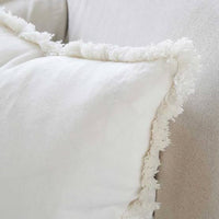 White Luca Linen Cushion 50cm x 50cm