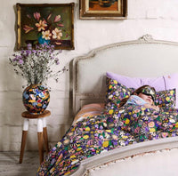 Kip & Co Black Meadow Pillow Slips 2 Pair