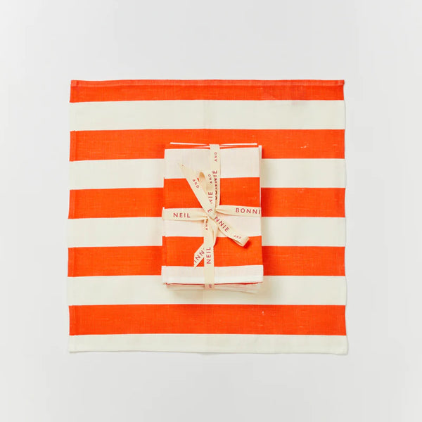 Bonnie & Neil Stripe Red Napkins set 6