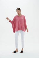 Tirelli oversized scoop neck Top - Blush pink