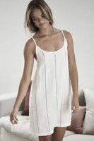 White Stripe Linen Slip