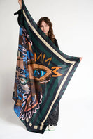 Mythical Bird Green Shawl - POM Amsterdam