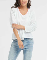 White Cotton V Top