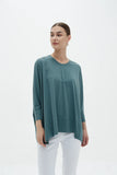 Tirelli oversized scoop neck Top - Faded Teal