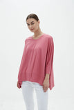 Tirelli oversized scoop neck Top - Blush pink
