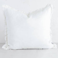 White Luca Linen Cushion 50cm x 50cm