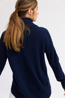 Ribbed Roll Neck French Navy