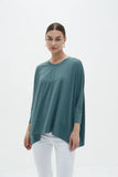 Tirelli oversized scoop neck Top - Faded Teal