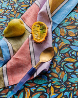KIP & CO-  MAJORCA STRIPE WOVEN LINEN TABLECLOTH & Tea Towels