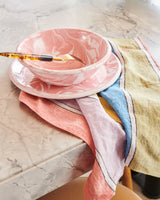 KIP & CO-  MAJORCA STRIPE WOVEN LINEN TABLECLOTH & Tea Towels