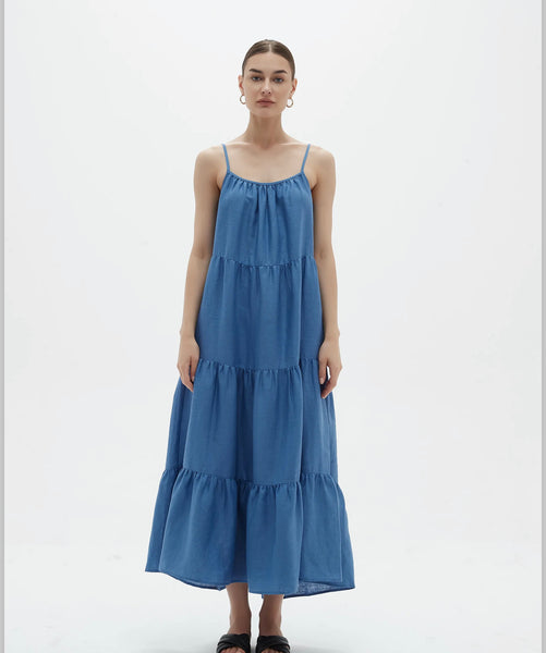 Tirelli - Cami Tiered Dress - Coastal Blue